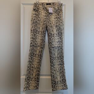 GUESS Women's Snake Print Jeans - Tan and Black